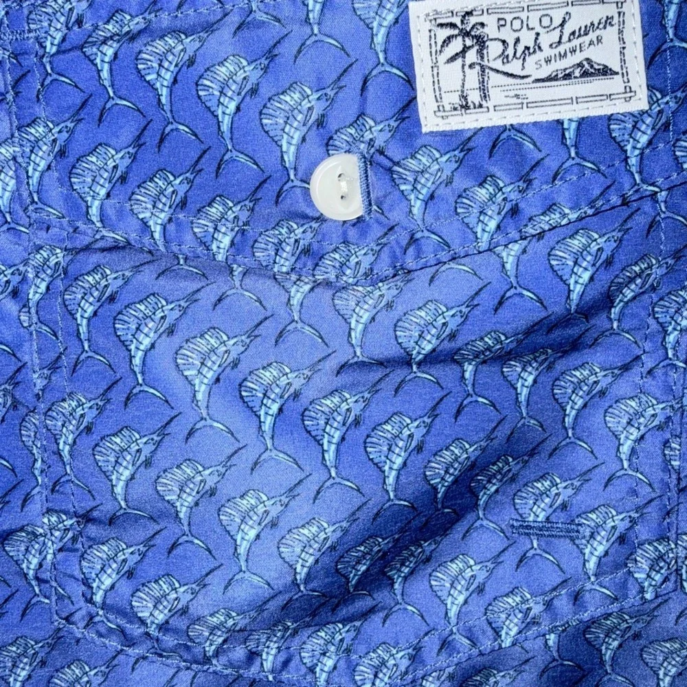 Polo Ralph Lauren Mens 2XLT Blue Swim Trunks Swordfish Board Shorts Blue‎ Pony